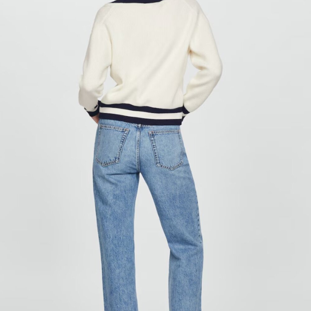 Mango Contrasting Stripe Knit Sweater - Size S - Picture 2 of 6